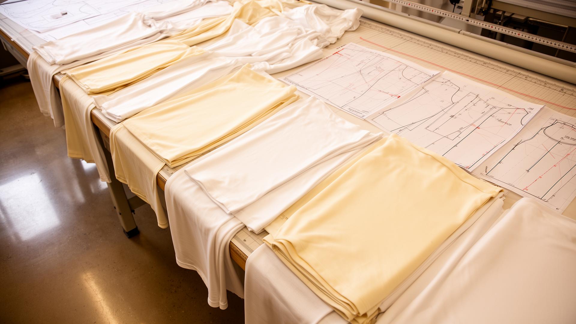 Cutting room with CAD-laid cotton jersey